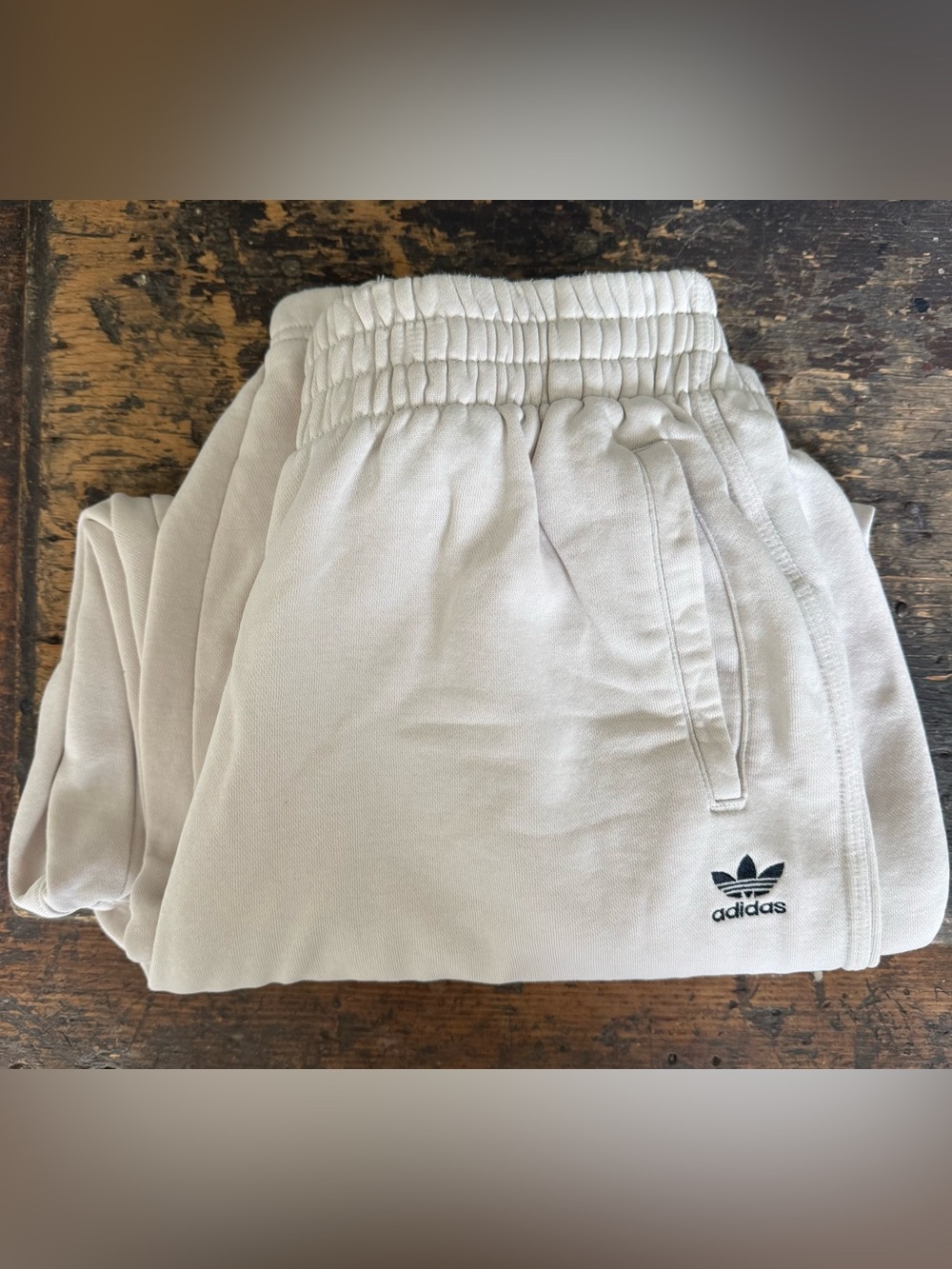 Adidas Women’s Cream Off-White Elastic Waist Sweatpants